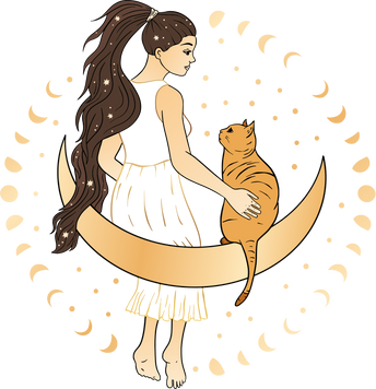 Woman Moon Cat
